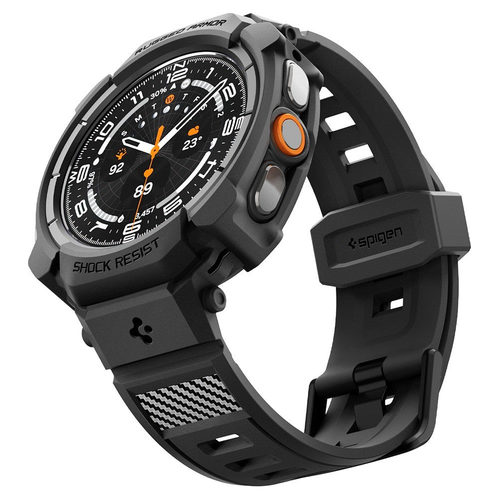 Spigen Samsung Galaxy Watch Ultra 2 47mm Armband och Skal Rugged Armor Pro Matte Black