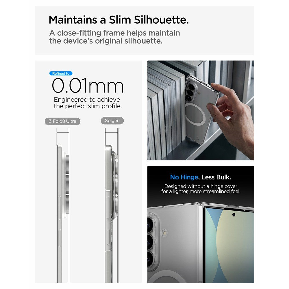 Spigen Samsung Galaxy Z Fold 8 Ultra Skal Air Skin MagFit Clear White