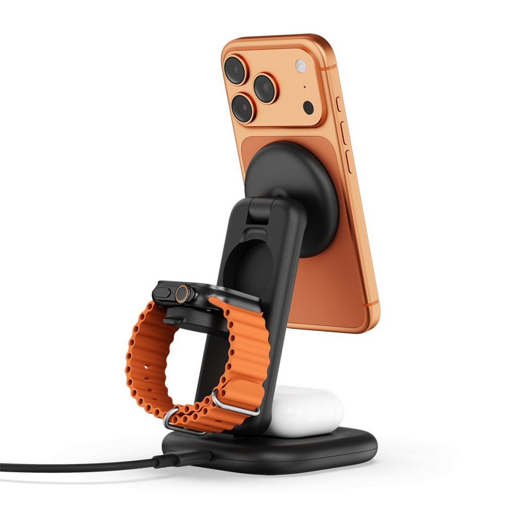 Satechi Trådløs oplader 3-in-1 Foldable Qi2 25W Sort