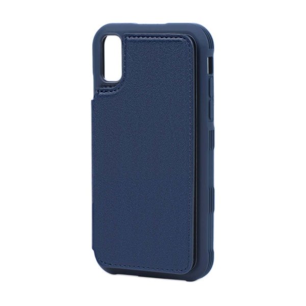 iPhone Xr Cover med Udfoldelig Kortholder Blå