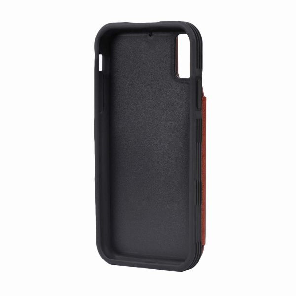 iPhone X/iPhone Xs Cover Udfoldelig Kortholder Brun