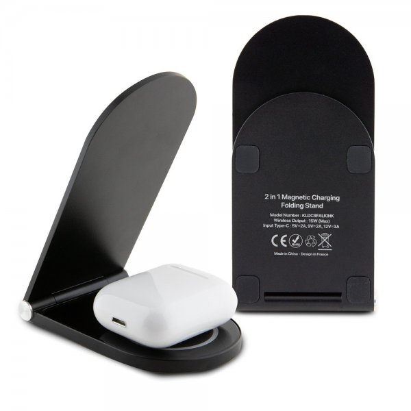 Karl Lagerfeld Trådløs Oplader Magnetic Desk Charger Ikonik MagSafe Sort