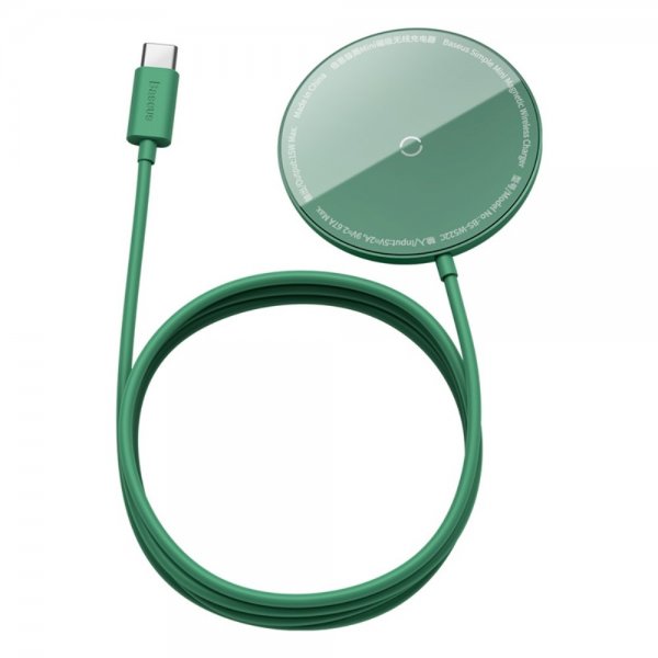 Baseus Trådløs Oplader MagSafe Simple Mini 15W Grøn