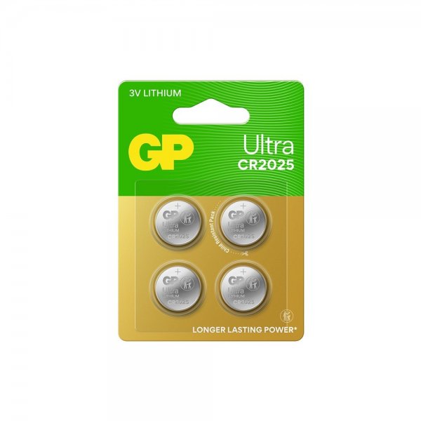 GP Ultra Lithium Batteri Knapcelle CR2025 4-pak