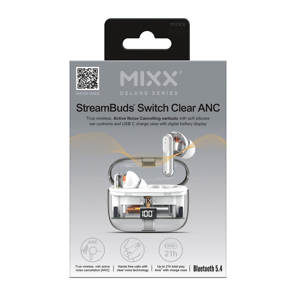 Mixx Trådløse Høretelefoner StreamBuds Switch Clear ANC Hvid