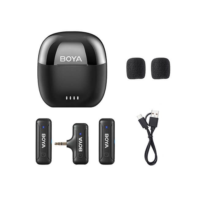 Boya Trådløs 2.4 GHz Mikrofon 2x BY-WM3T-M2 3.5 mm TRS