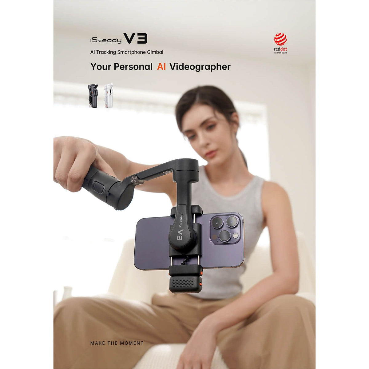 Hohem iSteady V3 Smartphone Gimbal Sort Kit med AI
