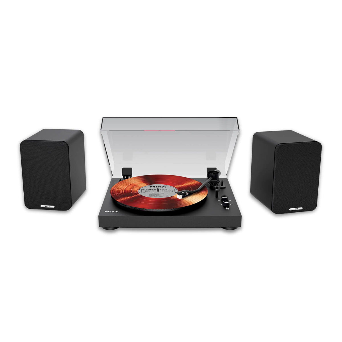 Mixx System 5 Vinyl-Afspiller Stereo med Højtalere Sort