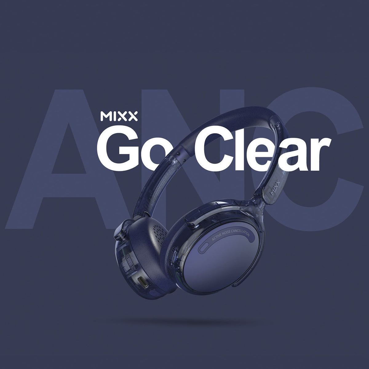Mixx Trådløse On-Ear Høretelefoner StreamQ Go ANC Clear Marineblå