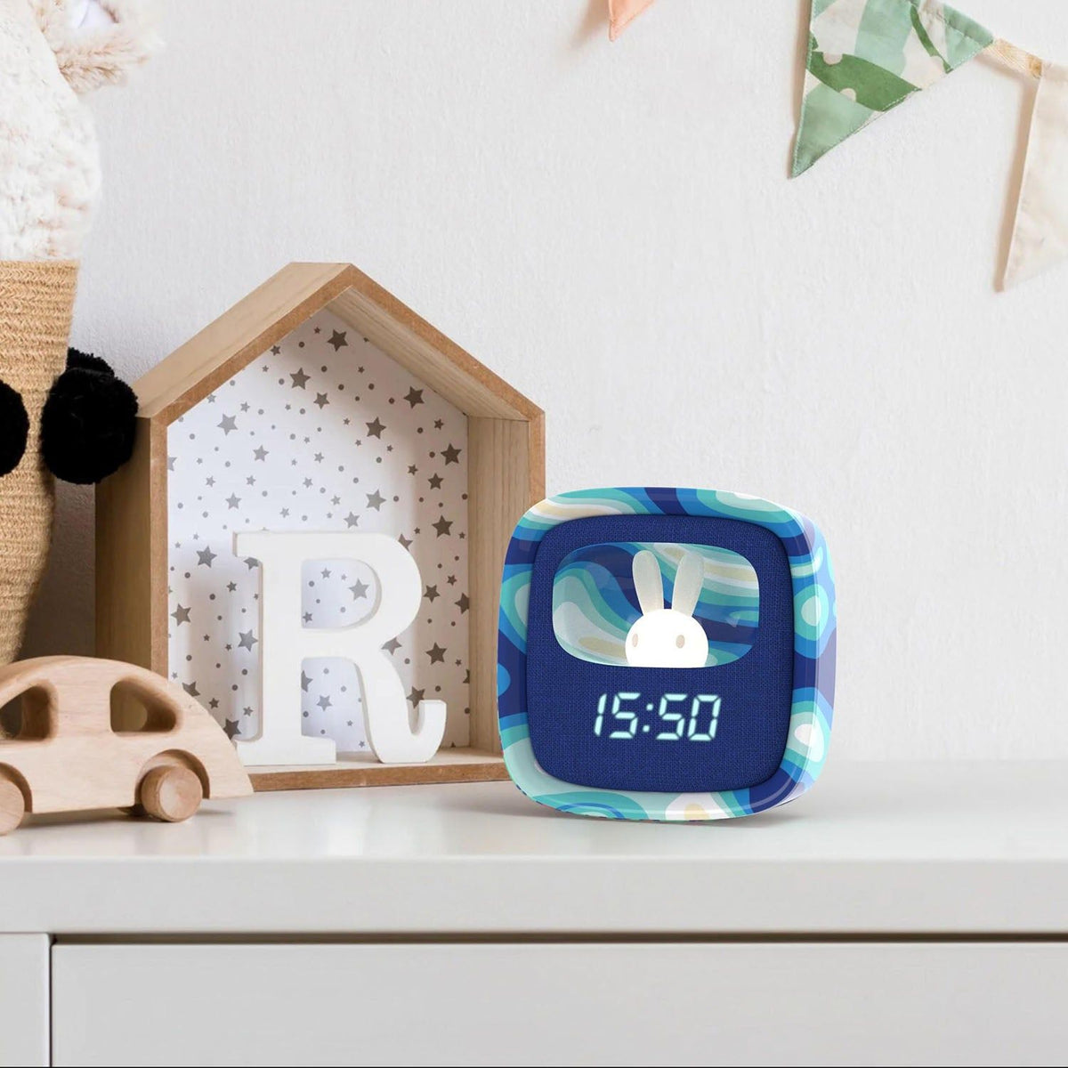 Mobility on Board Vækkeur med Natlys Billy Clock Blue Wave