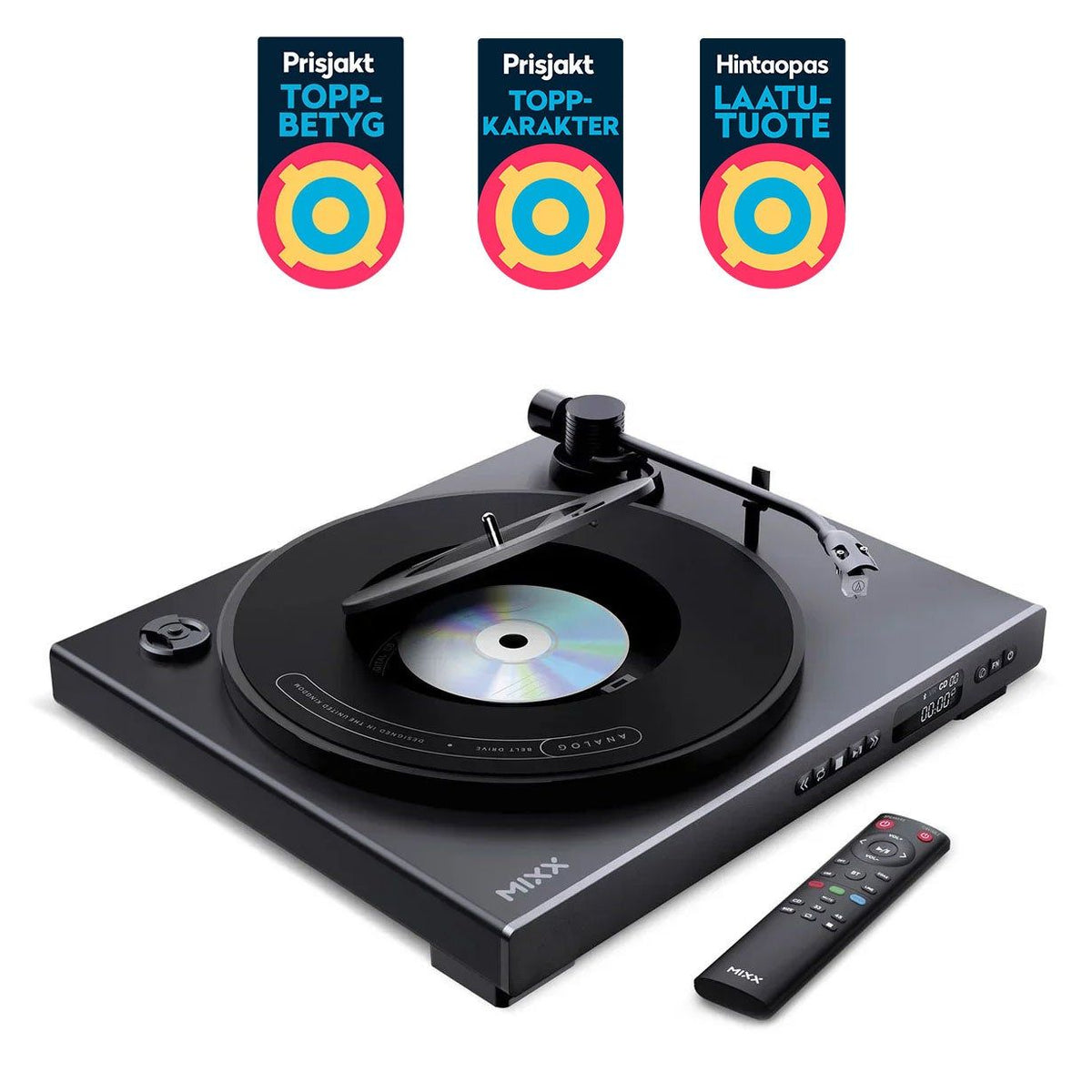 Mixx Analog Plus 2-i-1 Vinyl- og CD-Afspiller Sort