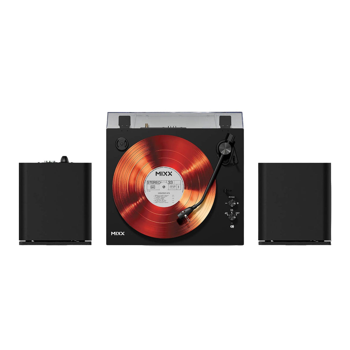 Mixx System 5 Vinyl-Afspiller Stereo med Højtalere Sort