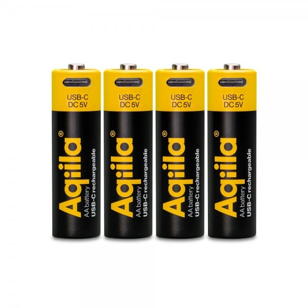 Aqiila Genopladeligt AA-batteri USB-C 4-pak