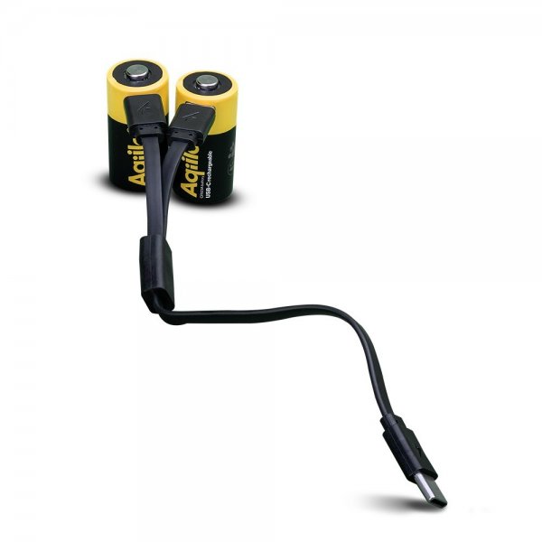 Aqiila Genopladeligt CR123A-batteri USB-C 2-pak