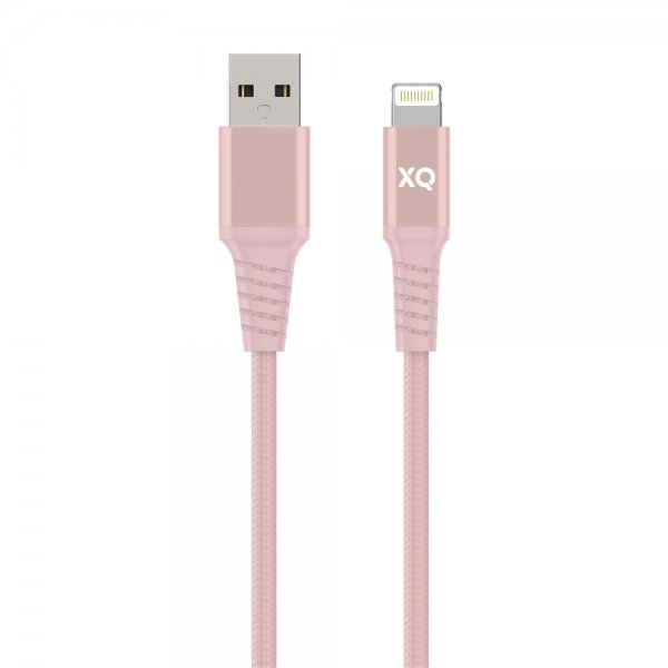 Xqisit USB til Lightning-kabel Flettet Ekstra Stærk 2 m Rosaguld