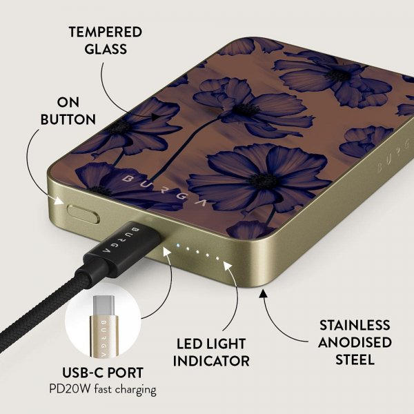 Burga Powerbank MagSafe 5000 mAh Velvet Night Guld