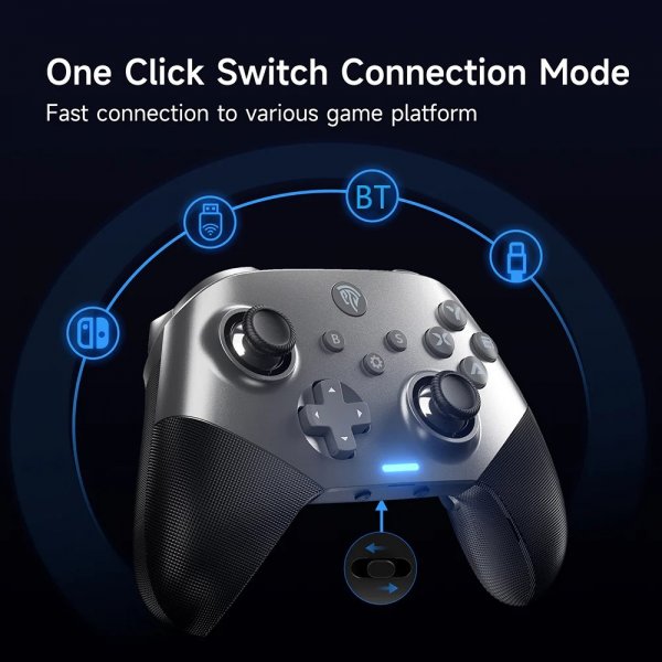 EasySMX X10 Mechanic Master Gamepad Trådløs/Kabel Sølv