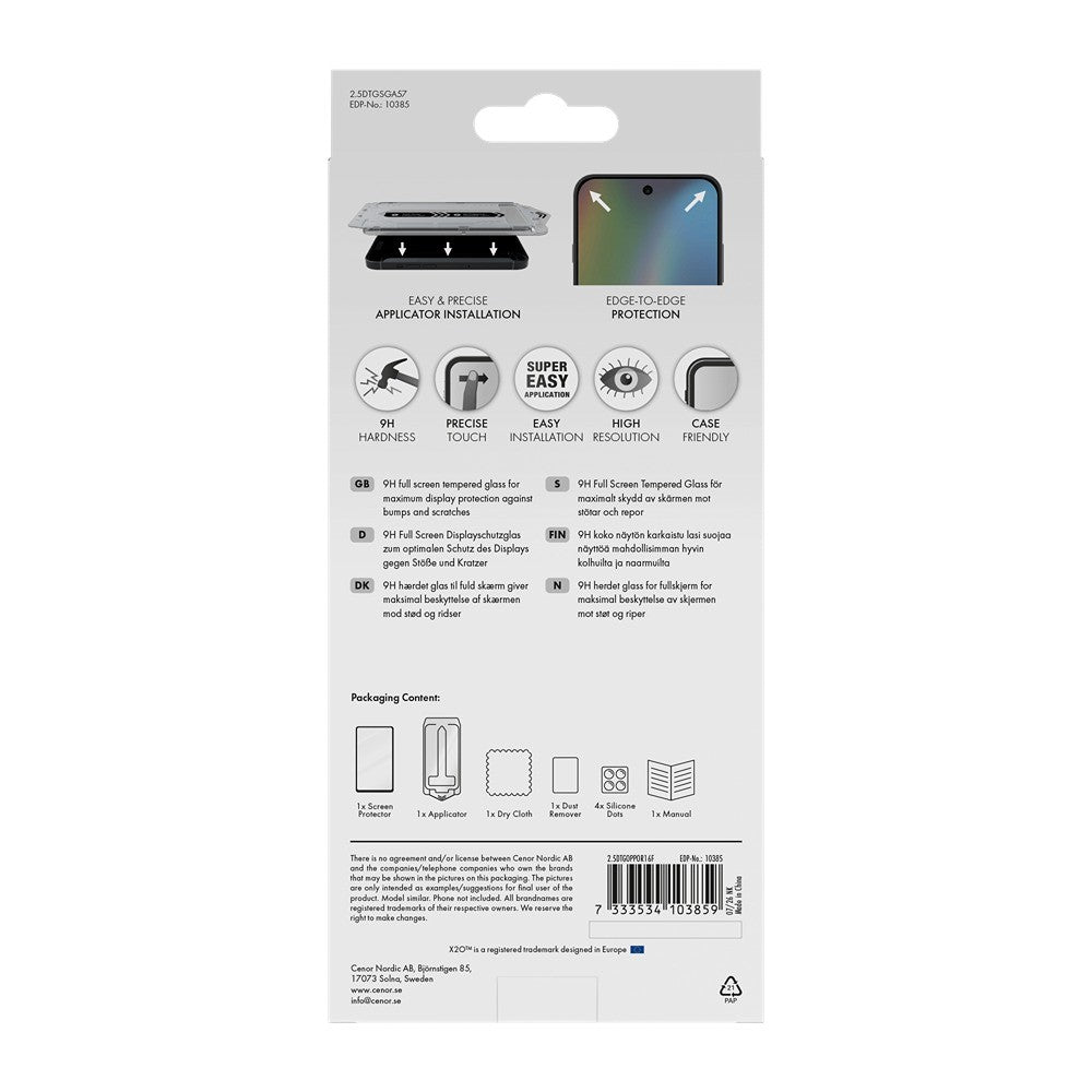 X2O Oppo Reno16 F Skærmbeskytter Premium Full Screen