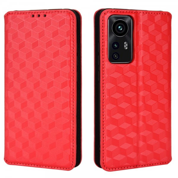 Xiaomi 12/12X Cover Rhombusmønster Rød