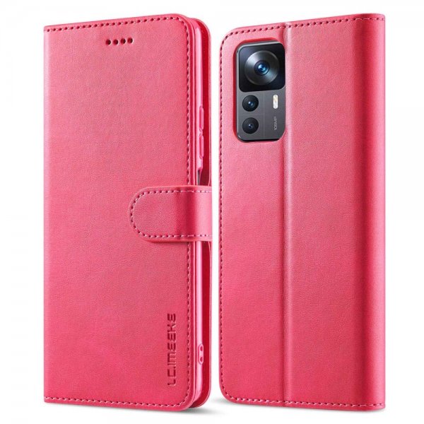 Lc.Imeeke Xiaomi 12T/12T Pro Etui med Kortlomme Standfunktion Rosa