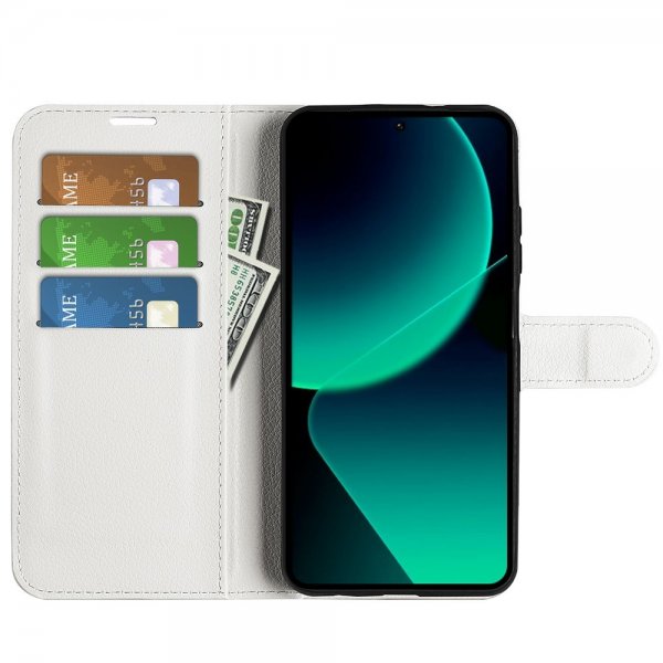 Xiaomi 13T/13T Pro Cover Litchi Hvid