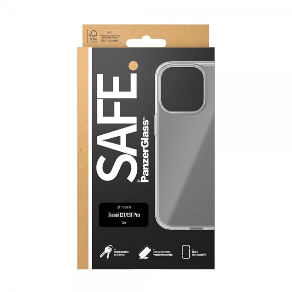 SAFE by PanzerGlass Xiaomi 13T/13T Pro Cover Soft TPU Case Transparent