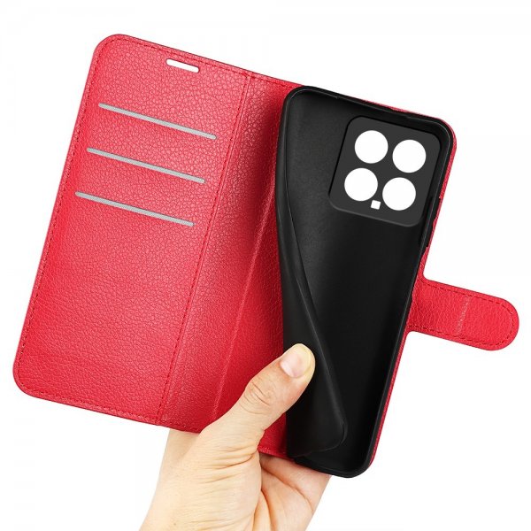 Xiaomi 14 Cover Litchi Rød