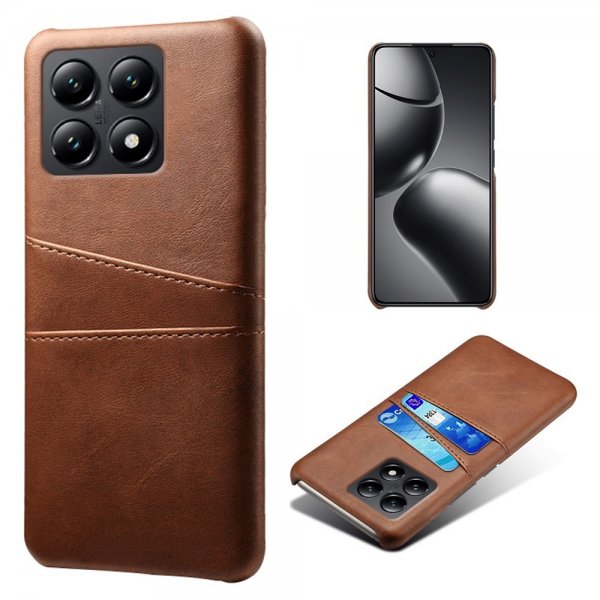Xiaomi 14T Cover med to Kortlommer Mørkebrun