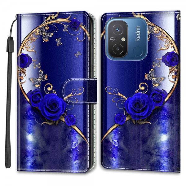 Xiaomi Redmi 12C Cover Motiv Blå Roser