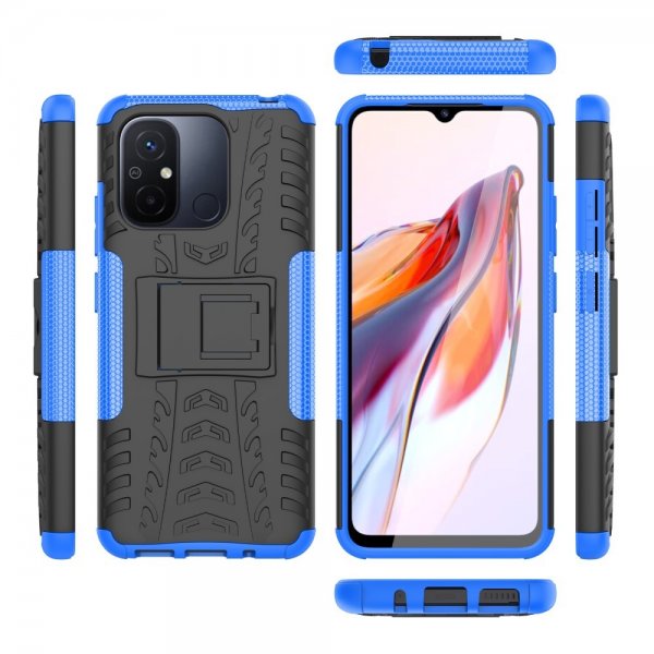 Xiaomi Redmi 12C Cover Dækmønster Stativfunktion Blå