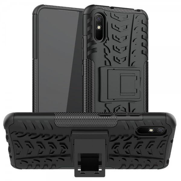 Xiaomi Redmi 9A Cover Dækmønster Stativfunktion Sort