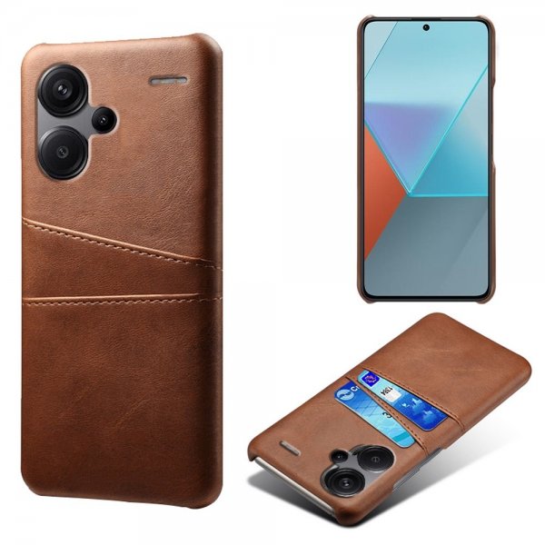 Xiaomi Redmi Note 13 Pro Plus 5G Cover med to kortlommer Mørkebrun