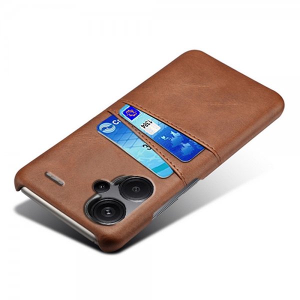 Xiaomi Redmi Note 13 Pro Plus 5G Cover med to kortlommer Mørkebrun