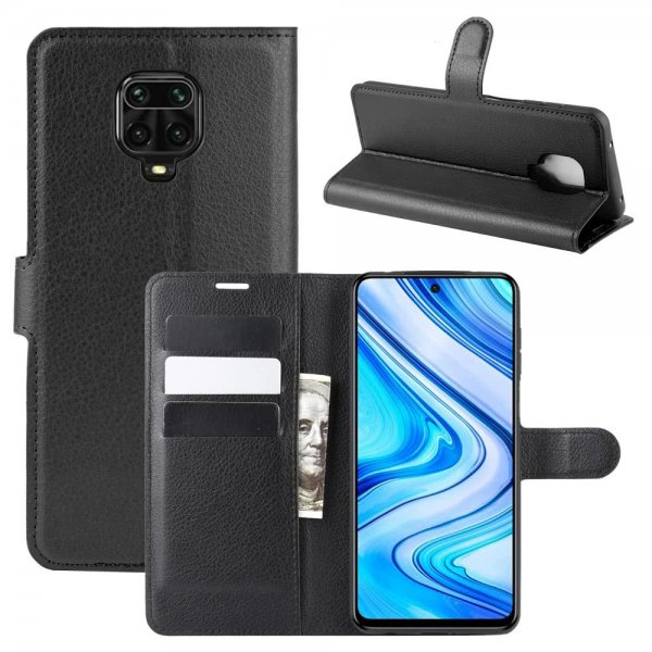 Xiaomi Redmi Note 9 Pro Etui Litchi Sort