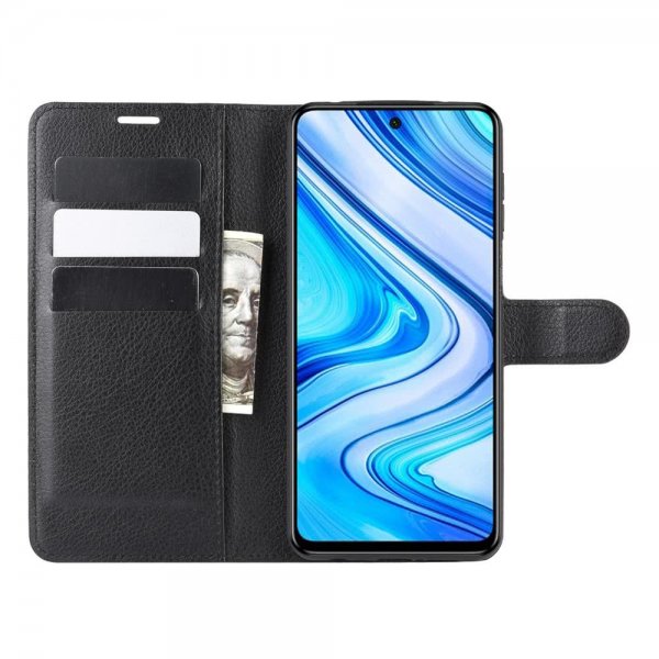 Xiaomi Redmi Note 9 Pro Etui Litchi Sort