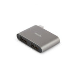 Moshi USB-C til dobbelt USB-A-adapter titaniumgrå