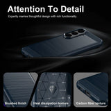 Samsung Galaxy S26 FE Cover Borstad Kolfibertextur Blå