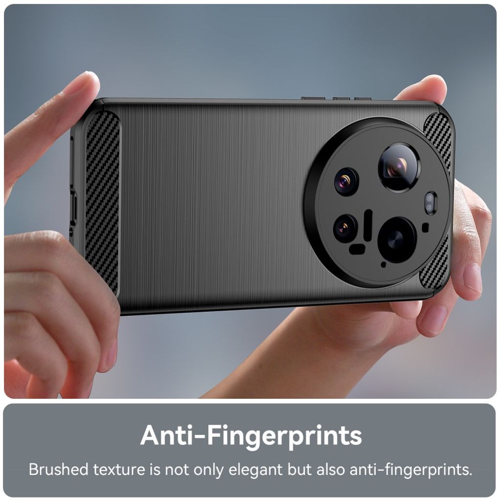 Xiaomi 17 Ultra Cover Børstet Kulfiber-tekstur Sort