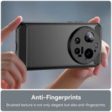 Xiaomi 17 Ultra Cover Børstet Kulfiber-tekstur Sort