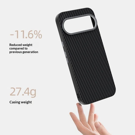 ABEEL Google Pixel 11 Cover Kulfiber tekstur MagSafe Sort