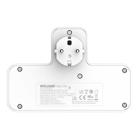 SiGN 2-vejs Stikdåse med LED-natlampe 20W USB-A/USB-C