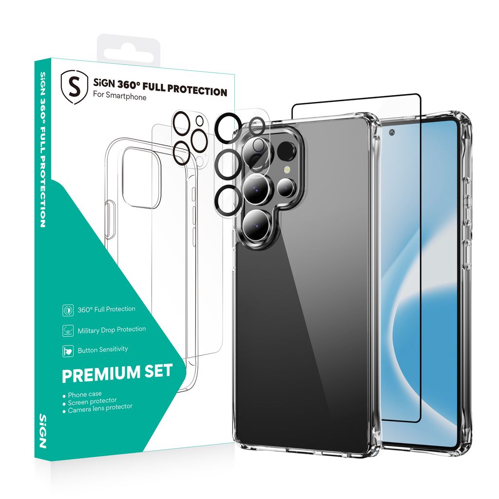 SiGN Samsung Galaxy S25 Ultra 360 Komplet beskyttelsespakke
