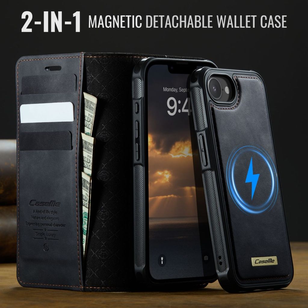CaseMe iPhone 16e/iPhone 17e Etui C49 Series Sort