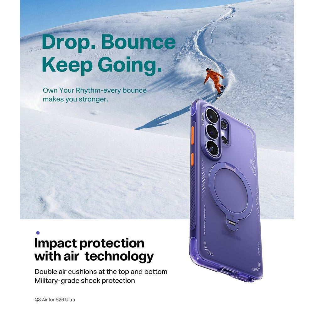 Torras Samsung Galaxy S26 Ultra Cover Ostand Q3 Air Violet Surge