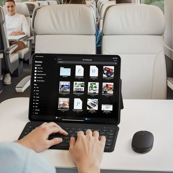 Satechi OntheGo Bluetooth Tastatur med Stativ Sort