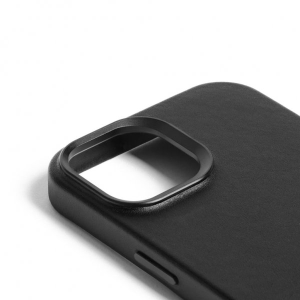Mujjo iPhone 15 Cover Full Læder Etui Sort