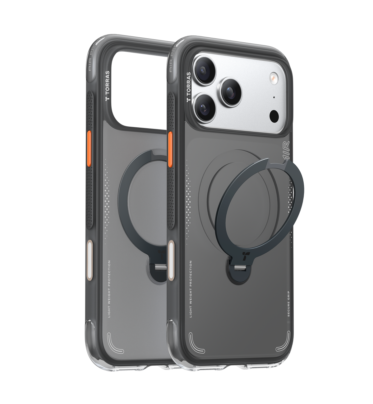 Torras iPhone 17 Pro Cover Ostand Q3 Air Shadow Black
