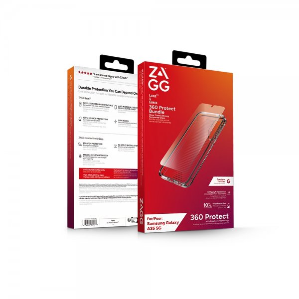 ZAGG Samsung Galaxy A35 Cover og Skærmbeskyttelse Luxe & Glass 360 Protect Bundle