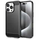 iPhone 16 Pro Max Cover Børstet Kulfibertekstur Sort