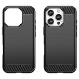 iPhone 16 Pro Max Cover Børstet Kulfibertekstur Sort